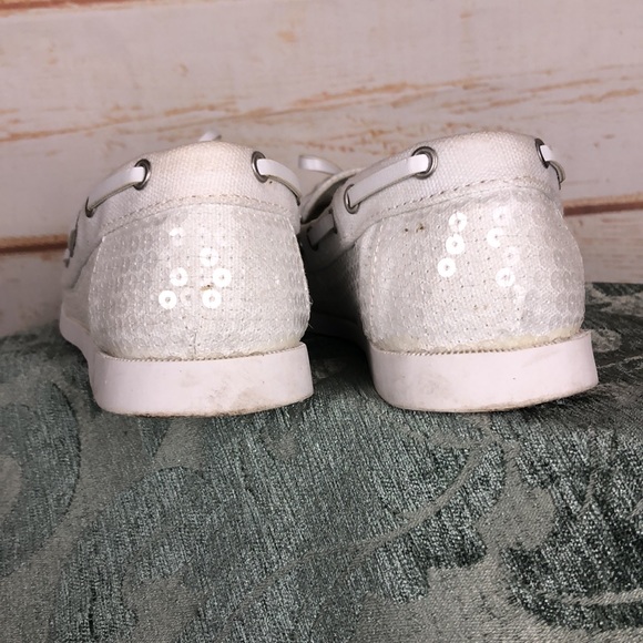 DWS7 - American Eagle White Sequin Slip-Ons  Size 6.5 - Picture 3 of 6